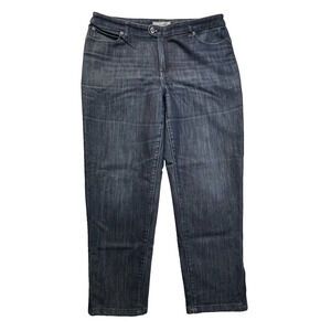 Chicos Womens Platinum Denim Jeans Sz 2.5 Med Wash Ultimate Fit Slim Leg XL